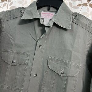 VTG CC Filson Shirt Large 40 Gray Sage Field Safari Guide Short Sleeve Midweight